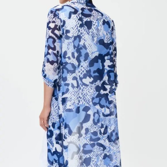 Joseph Ribkoff NWT Blue/White Duster/Coverup - Picture 3 of 5